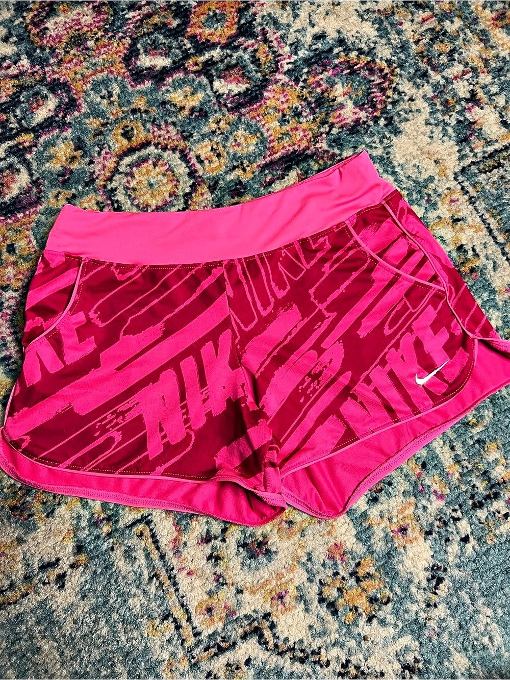Nike Women's Abstract Athletic Shorts in Pink